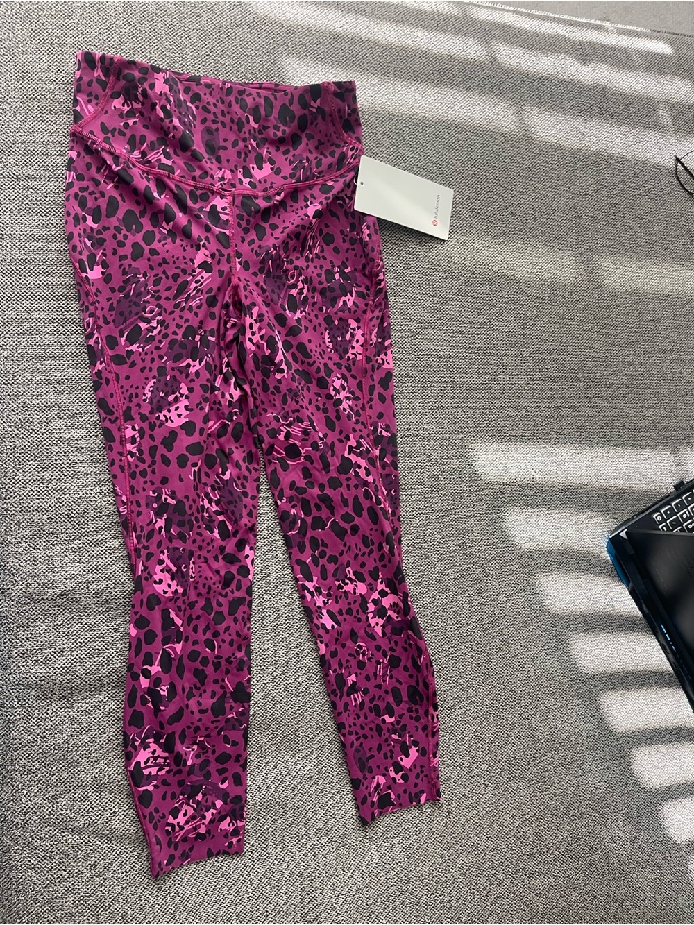 lululemon athletica Pink and Black Leopard Print Leggings
